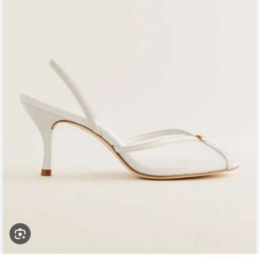 Reformation Paula Slingback Heel – White Mesh – Size 9.5 - Picture 4 of 7